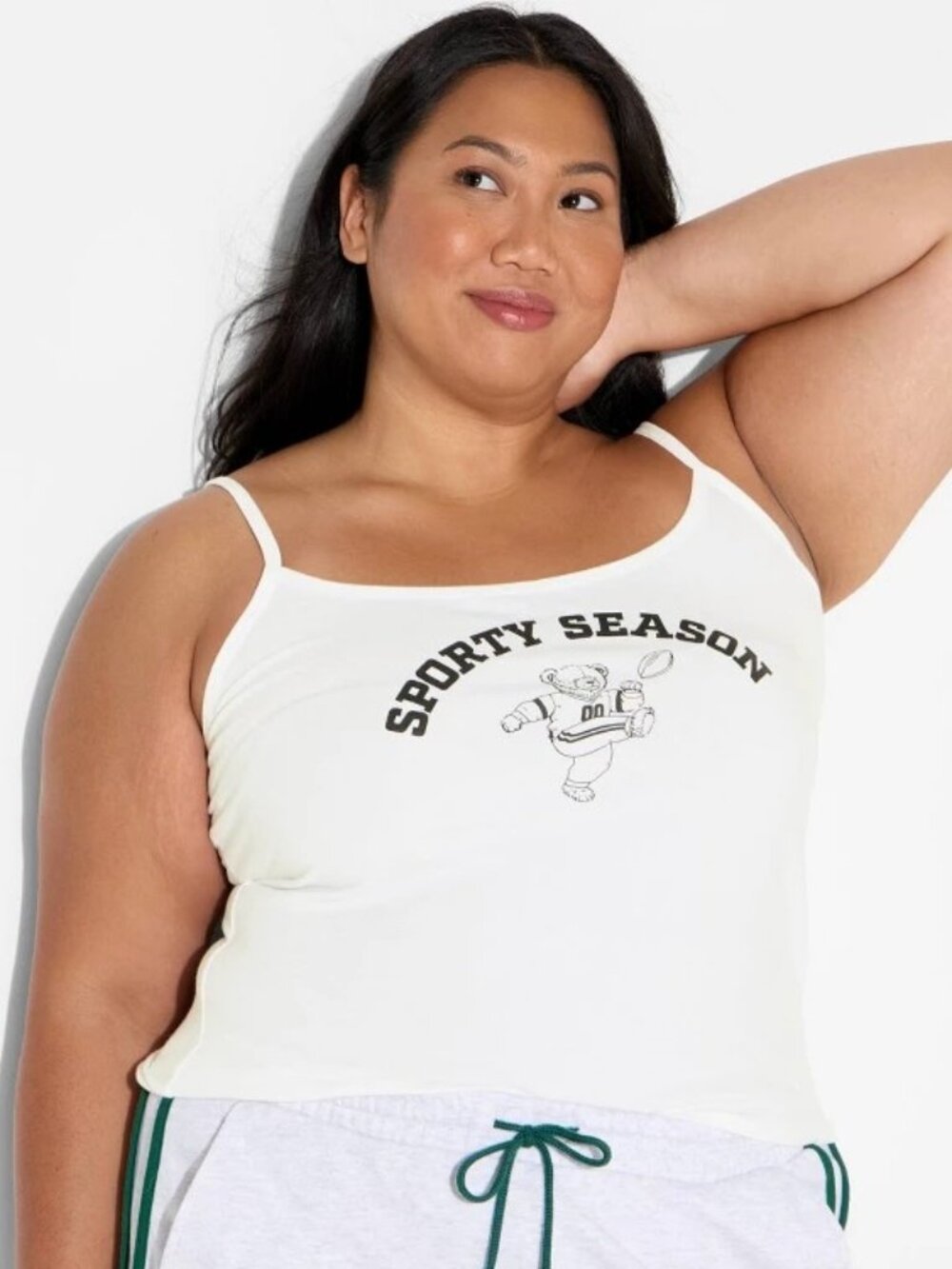 Women's Game Day Scoopneck Graphic Cami - Wild Fable White S
